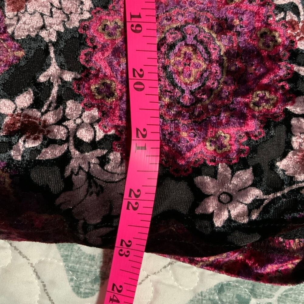 Vintage Dress Barn Velvet Burnout Mock Neck Top Small Multicolor Stained Glass - Picture 7 of 7
